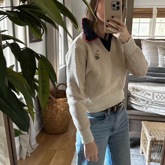 Cream Sweater with Embroidered Details - Picture 2 of 8